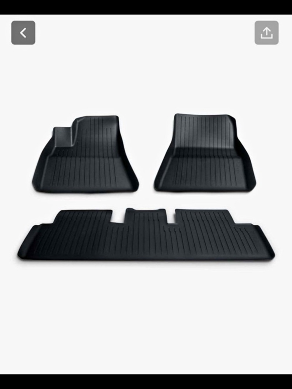 Tesla Black 3-Piece Floor Liner Set